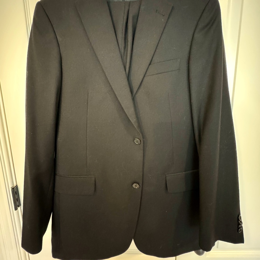 Hickey Classic Black Suit 100% Wool 42L
